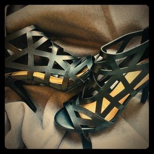 Very Cute, Black, Caged, Open Toe Bootie